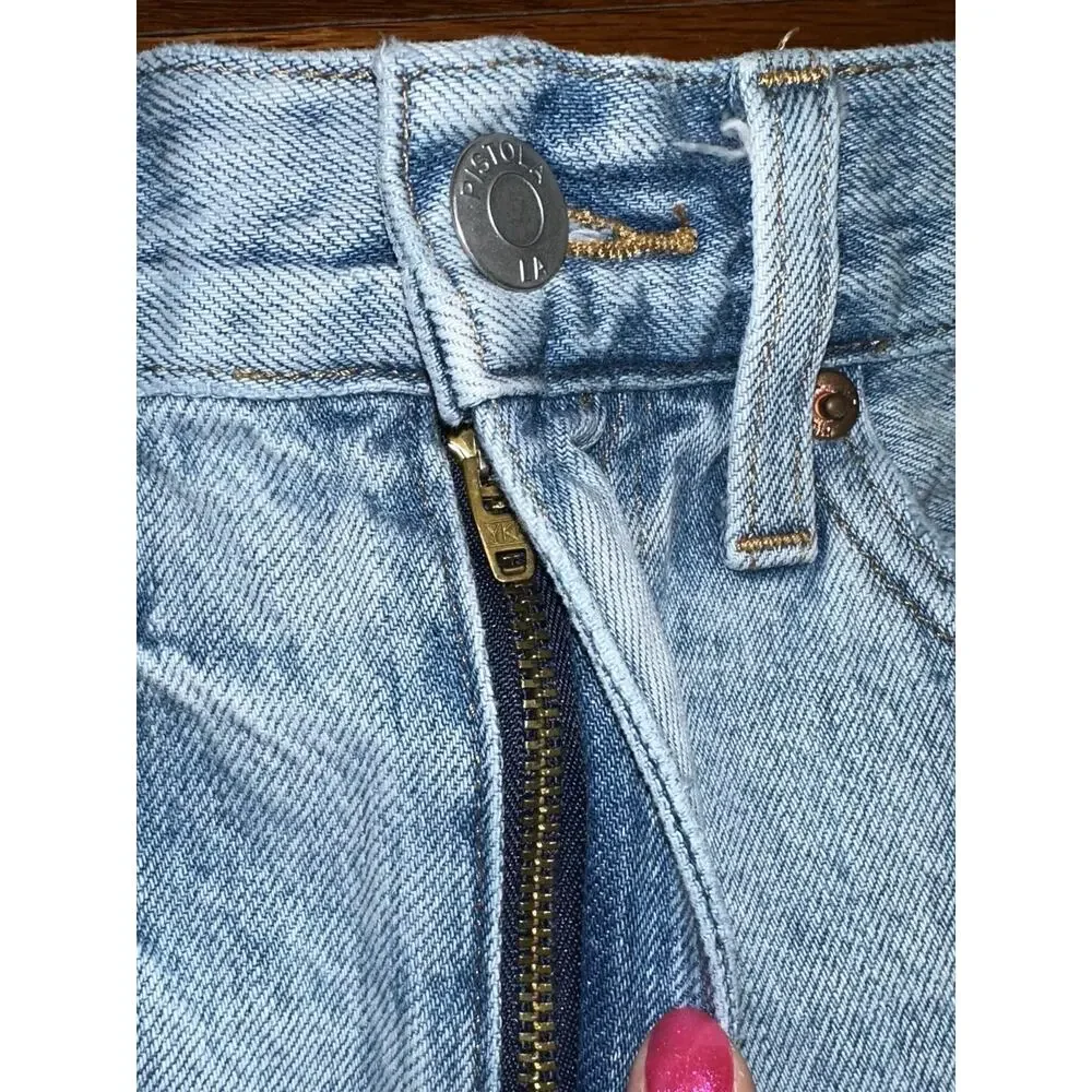 Pistola Denim Nova Cut-Off Distressed Cotton Light Wash Jean Shorts Size 26